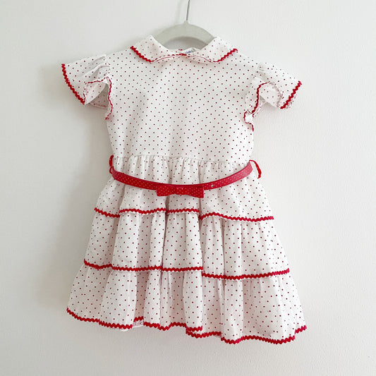 Vintage Bryan Dot Ruffle Tier Dress