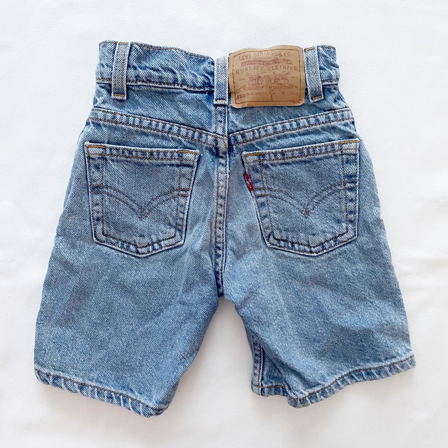 Levi’s 550 Medium Wash Shorts - Yellow Clover Vintage Kids Clothes