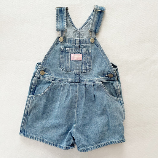 OshKosh Medium Wash Shortalls - Yellow Clover Vintage Kids Clothes