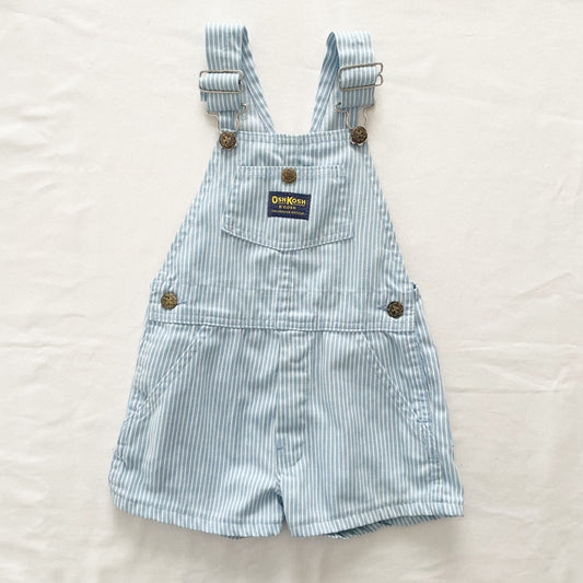 OshKosh Baby Blue Hickory Stripe Shortalls - Yellow Clover Vintage Kids Clothes