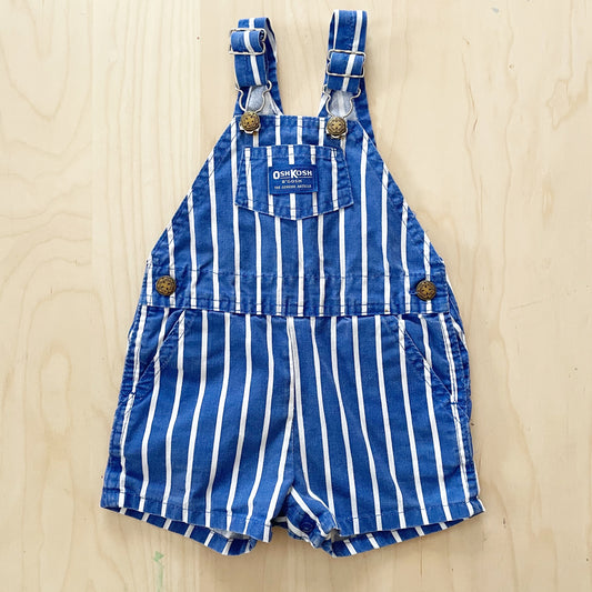 Vintage OshKosh Blue Wide Stripe Shortalls