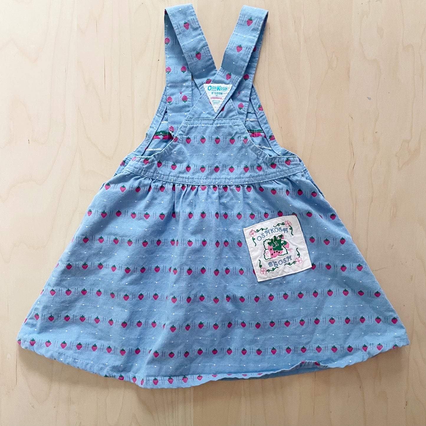 Vintage OshKosh Strawberry Doily Skirtall - Yellow Clover Vintage Kids Clothes