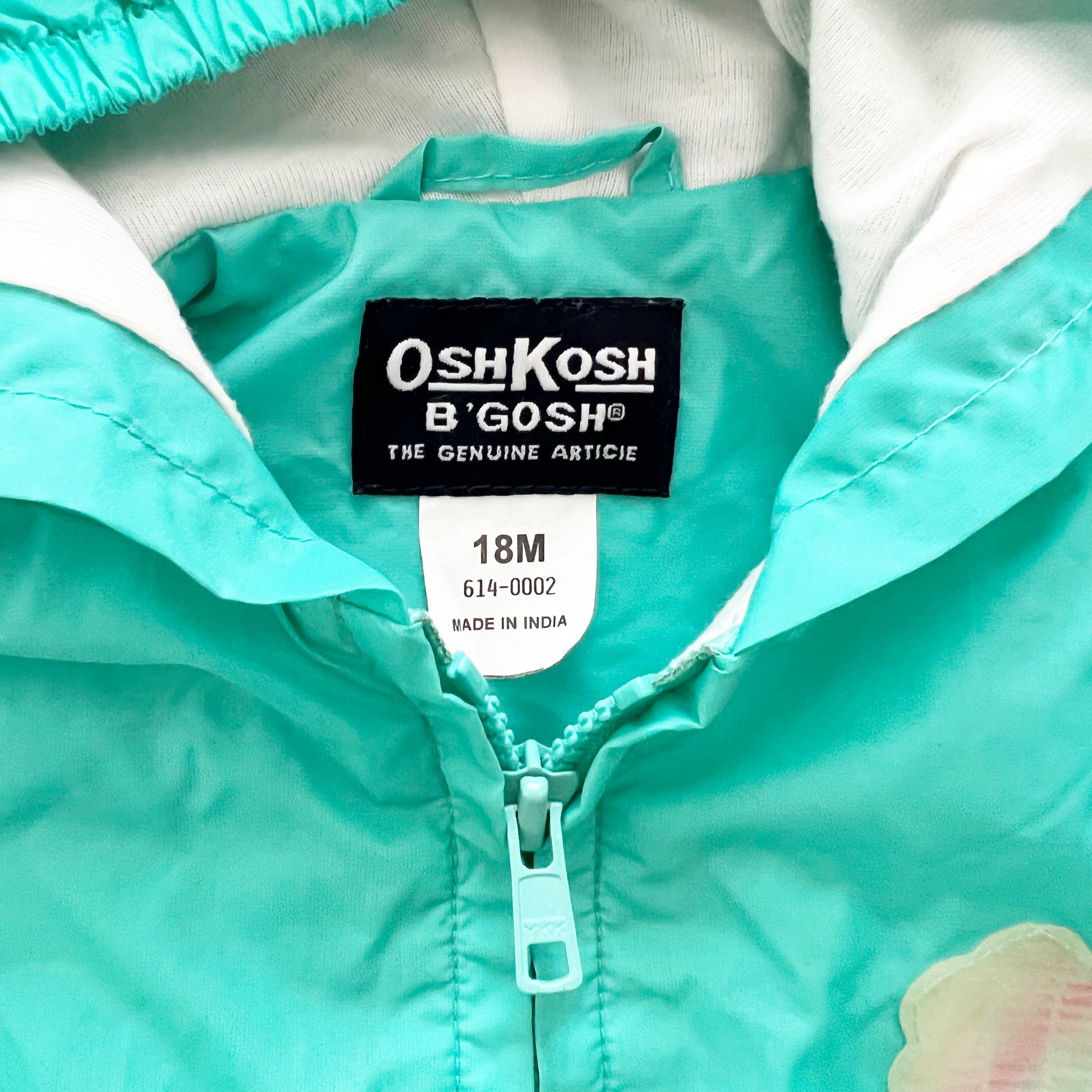 OshKosh Mint Flower Patch Jacket - Yellow Clover Vintage Kids Clothes