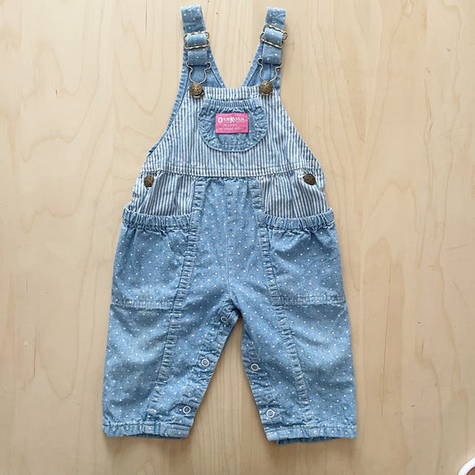 OshKosh Stripes and Dots Overalls - Yellow Clover Vintage Kids Clothes