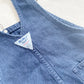 OshKosh Dark Blue Thin Striped Overalls - Yellow Clover Vintage Kids Clothes