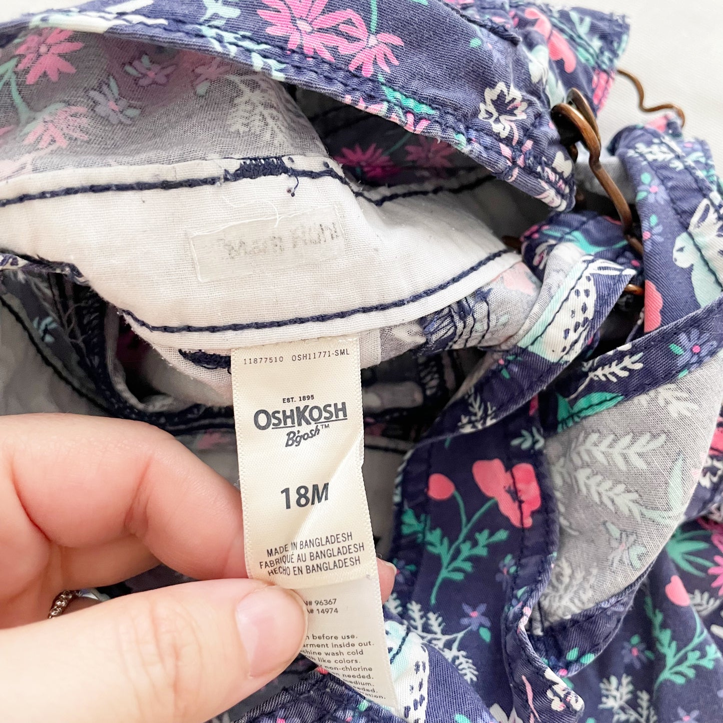 OshKosh Bunny Floral Overalls