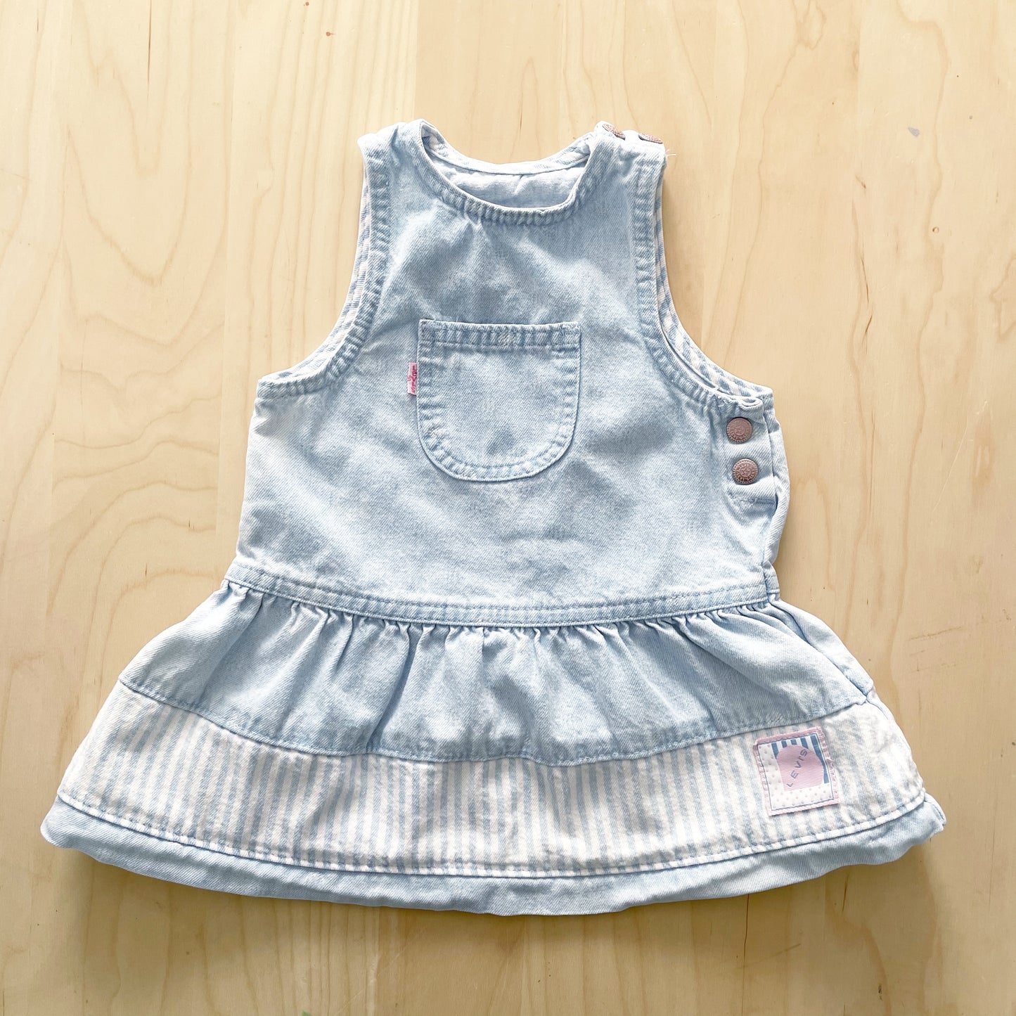 Vintage Levi’s Light Wash Dress - Yellow Clover Vintage Kids Clothes