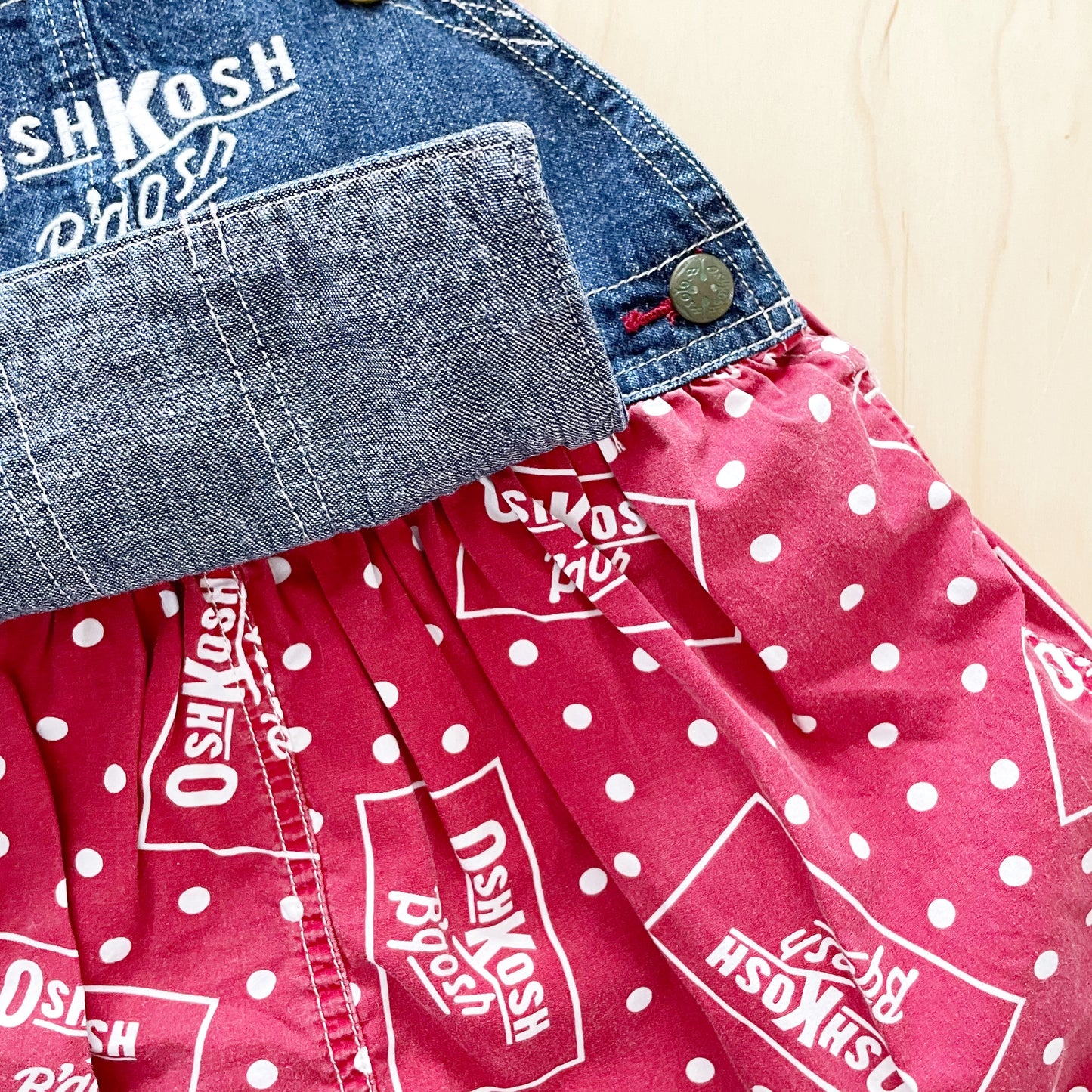 Retro OshKosh Pocket Front Skirtall - Yellow Clover Vintage Kids Clothes