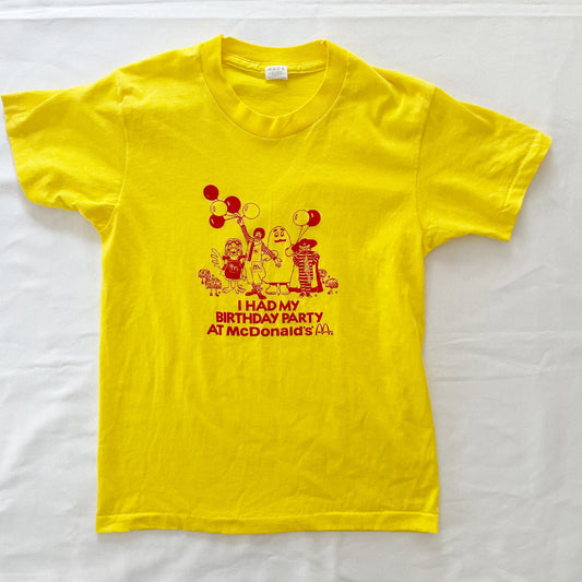 McDonald’s Birthday Party Graphic Tee • 8y? - Yellow Clover Vintage Kids Clothes