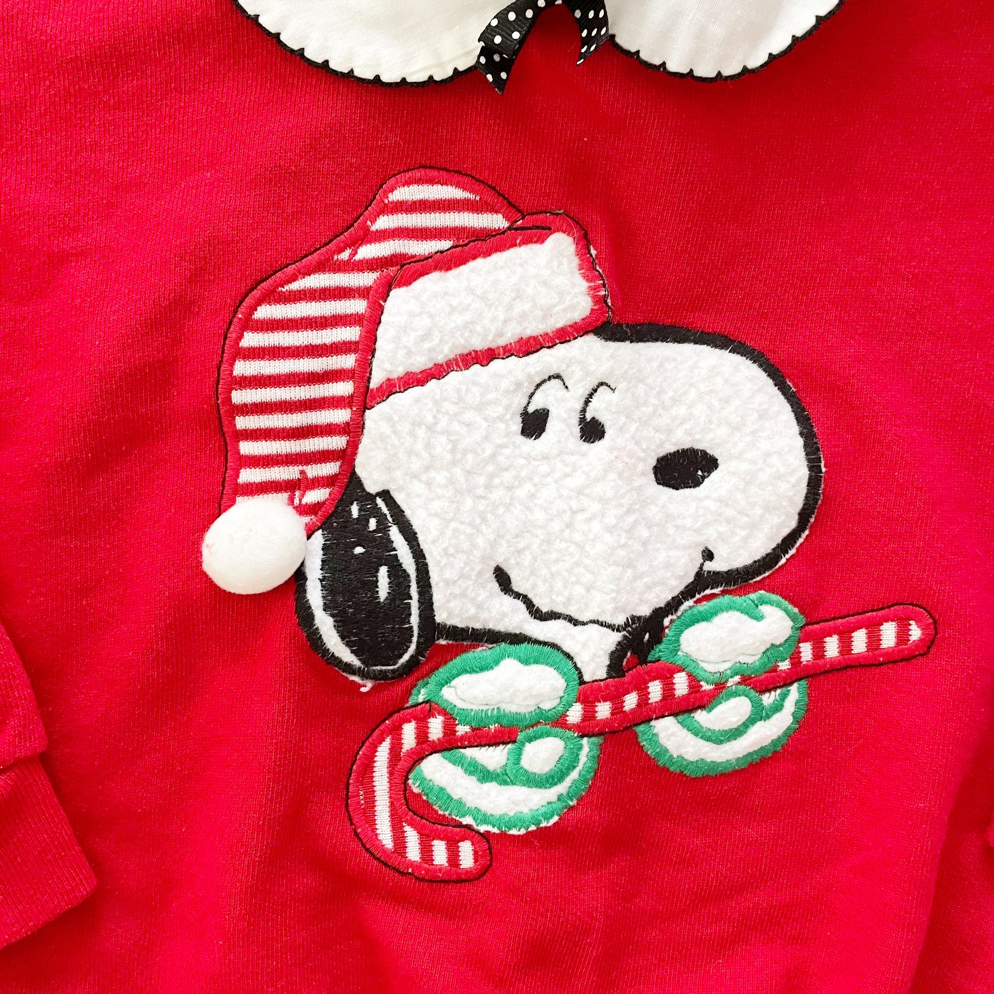Snoopy Holiday Collared Sweatshirt - Yellow Clover Vintage Kids Clothes