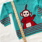 Handknit Po Teletubbies Sweater • 5T (?) - Yellow Clover Vintage Kids Clothes