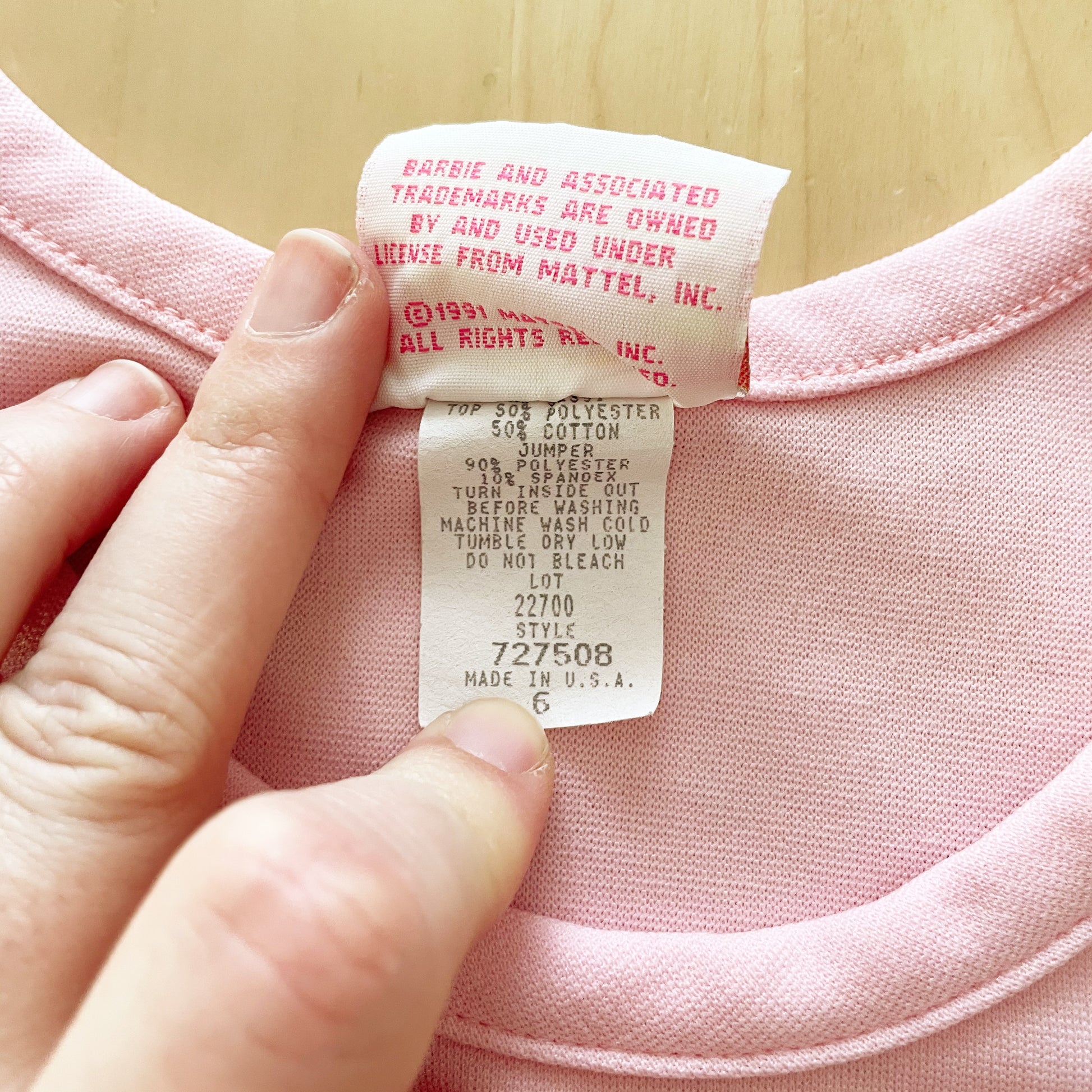 Vintage 1991 Girls Barbie Dress - Yellow Clover Vintage Kids Clothes