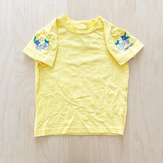 OshKosh Yellow Floral Layer Top - Yellow Clover Vintage Kids Clothes