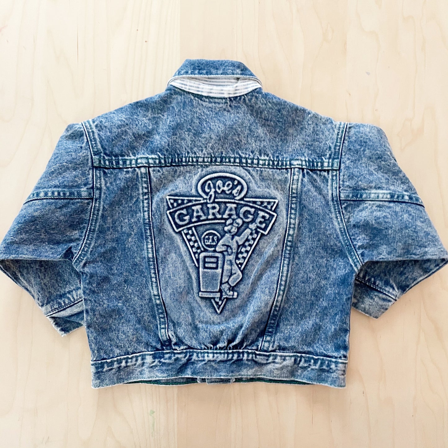 OshKosh Joe’s Garage Embossed Acid Wash Jacket - Yellow Clover Vintage Kids Clothes