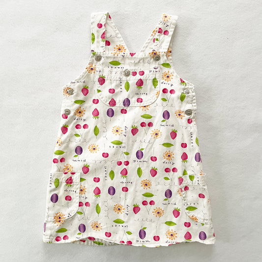 OshKosh Fruit Pinafore Dress - Yellow Clover Vintage Kids Clothes
