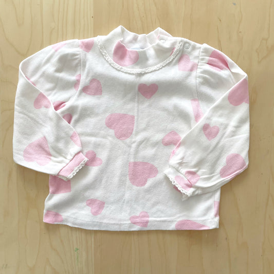 OshKosh Heart Print Layering Shirt - Yellow Clover Vintage Kids Clothes