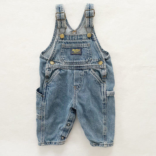 OshKosh Medium Denim Overalls - Yellow Clover Vintage Kids Clothes