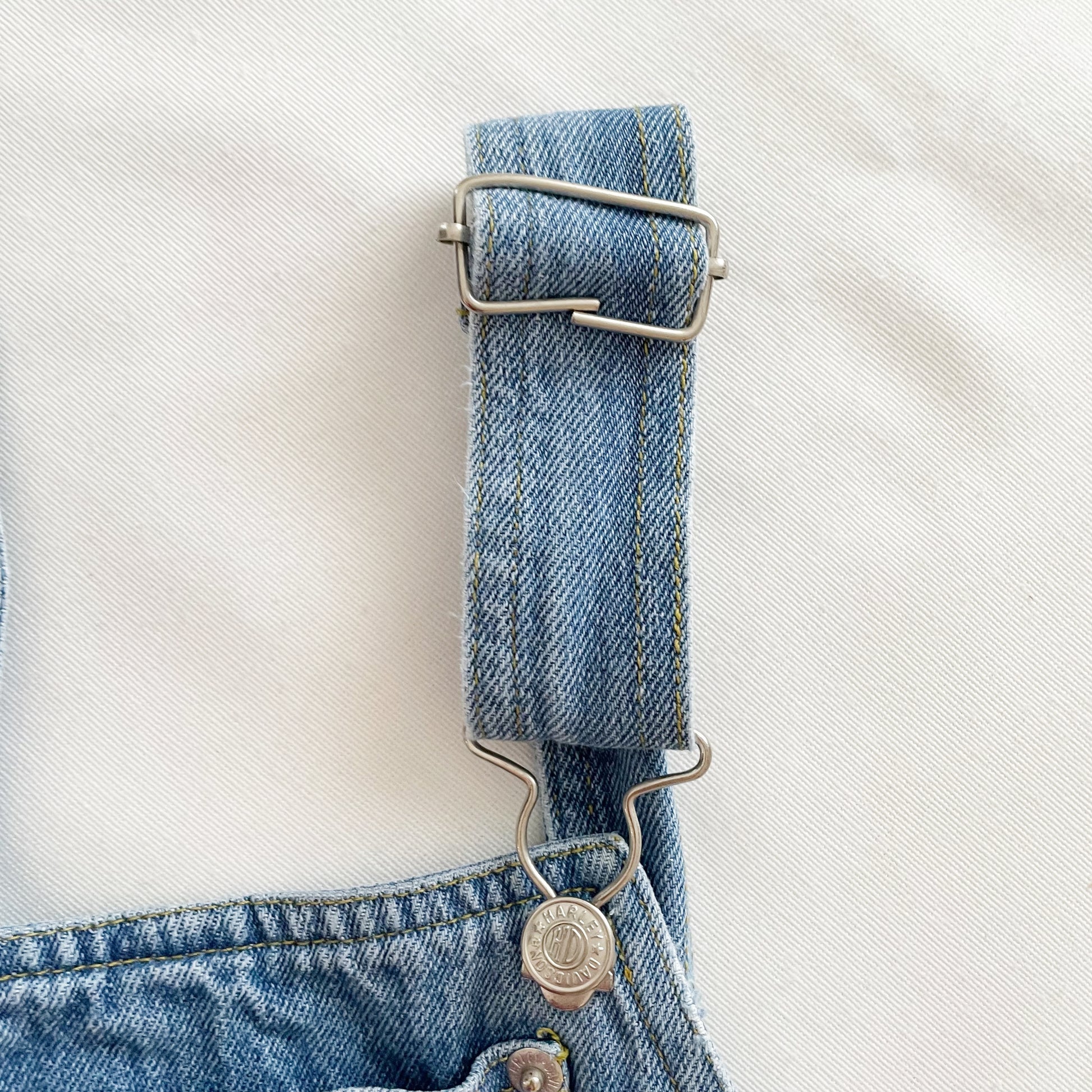 Harley-Davidson Denim Overalls • 3T (?) - Yellow Clover Vintage Kids Clothes