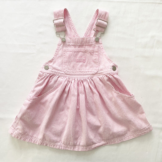 OshKosh Pink Hickory Stripe Skirtall - Yellow Clover Vintage Kids Clothes