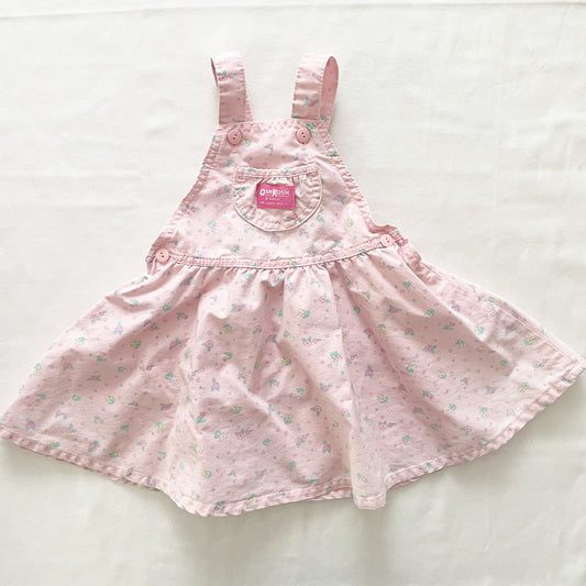 OshKosh Light Pink Floral Print Skirtall - Yellow Clover Vintage Kids Clothes