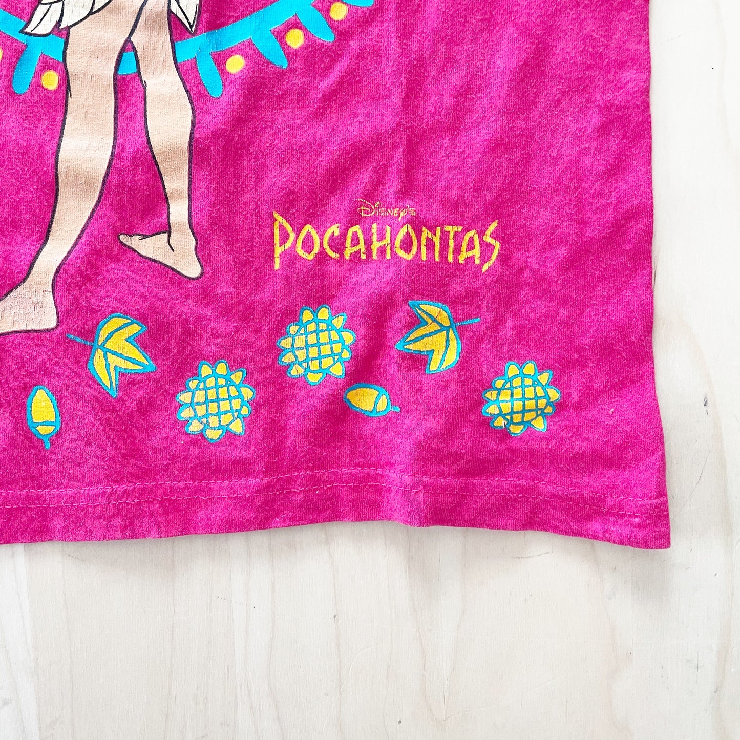 Pocahontas Graphic Tee - Yellow Clover Vintage Kids Clothes