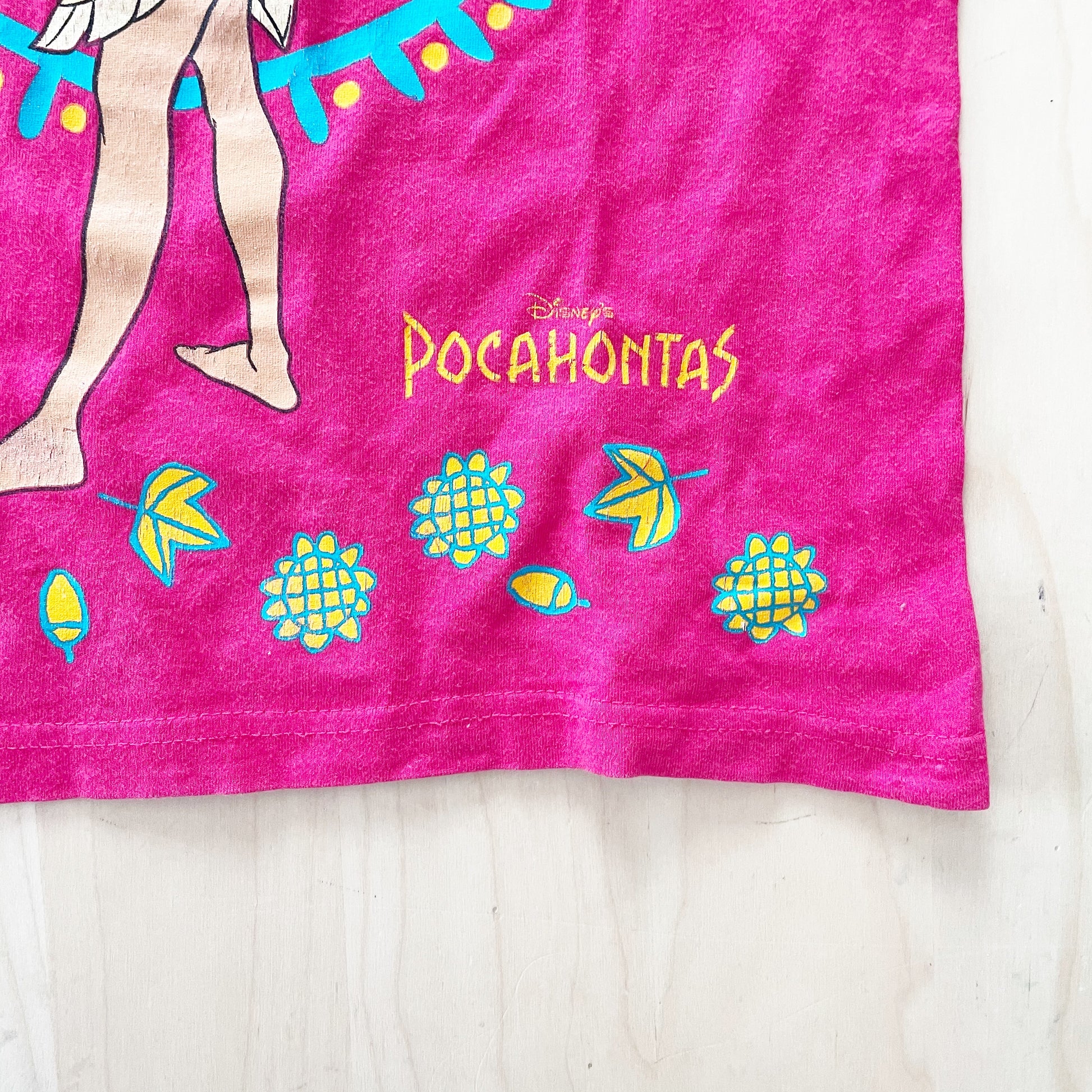 Pocahontas Graphic Tee - Yellow Clover Vintage Kids Clothes