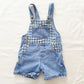 Lee Gingham Light Wash Shortalls • 3T