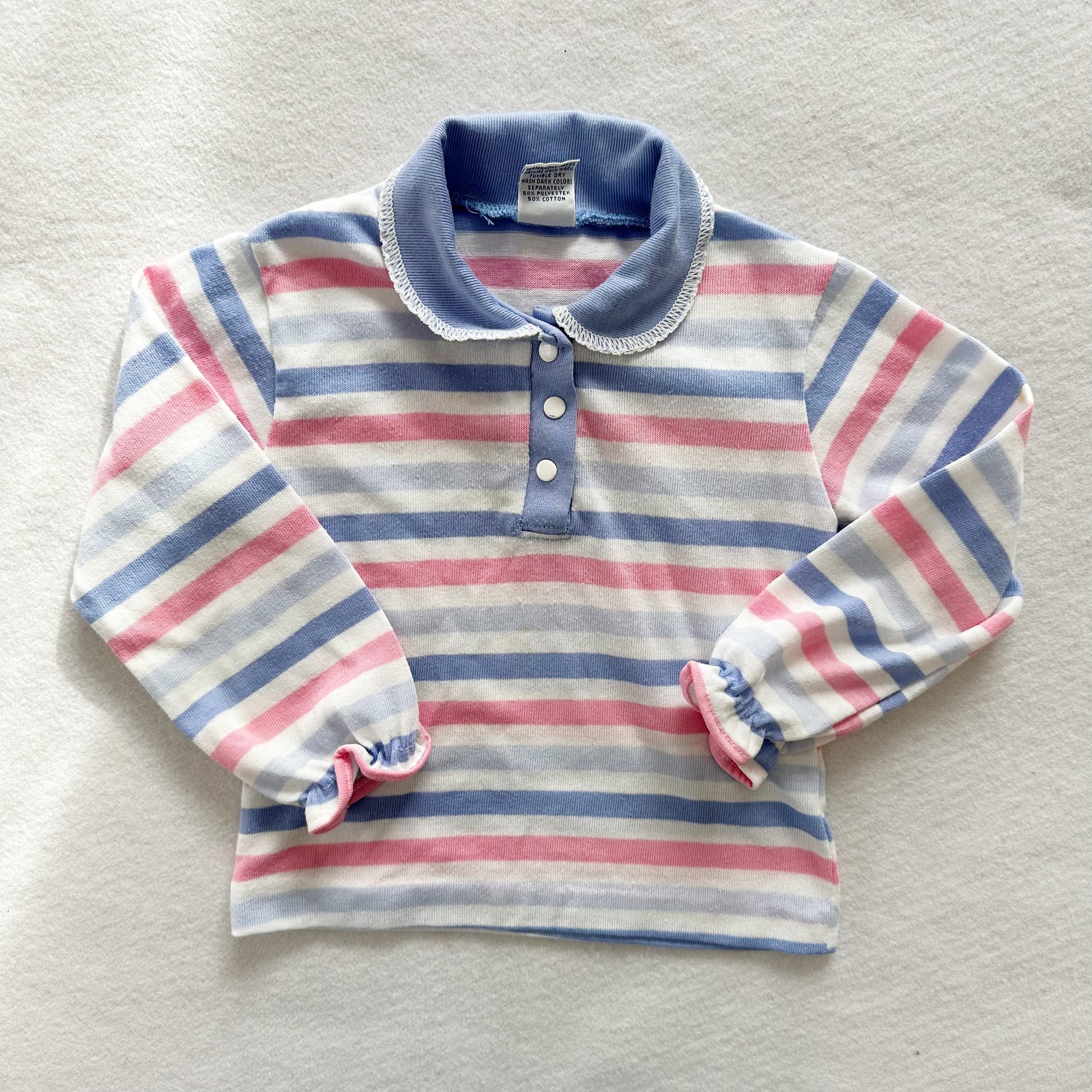 Garanimals Pastel Striped Polo - Yellow Clover Vintage Kids Clothes