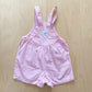 OshKosh Light Pink Floral Embroidered Scoop Shortalls - Yellow Clover Vintage Kids Clothes