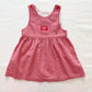 OshKosh Red Gingham Pinafore Dress - Yellow Clover Vintage Kids Clothes