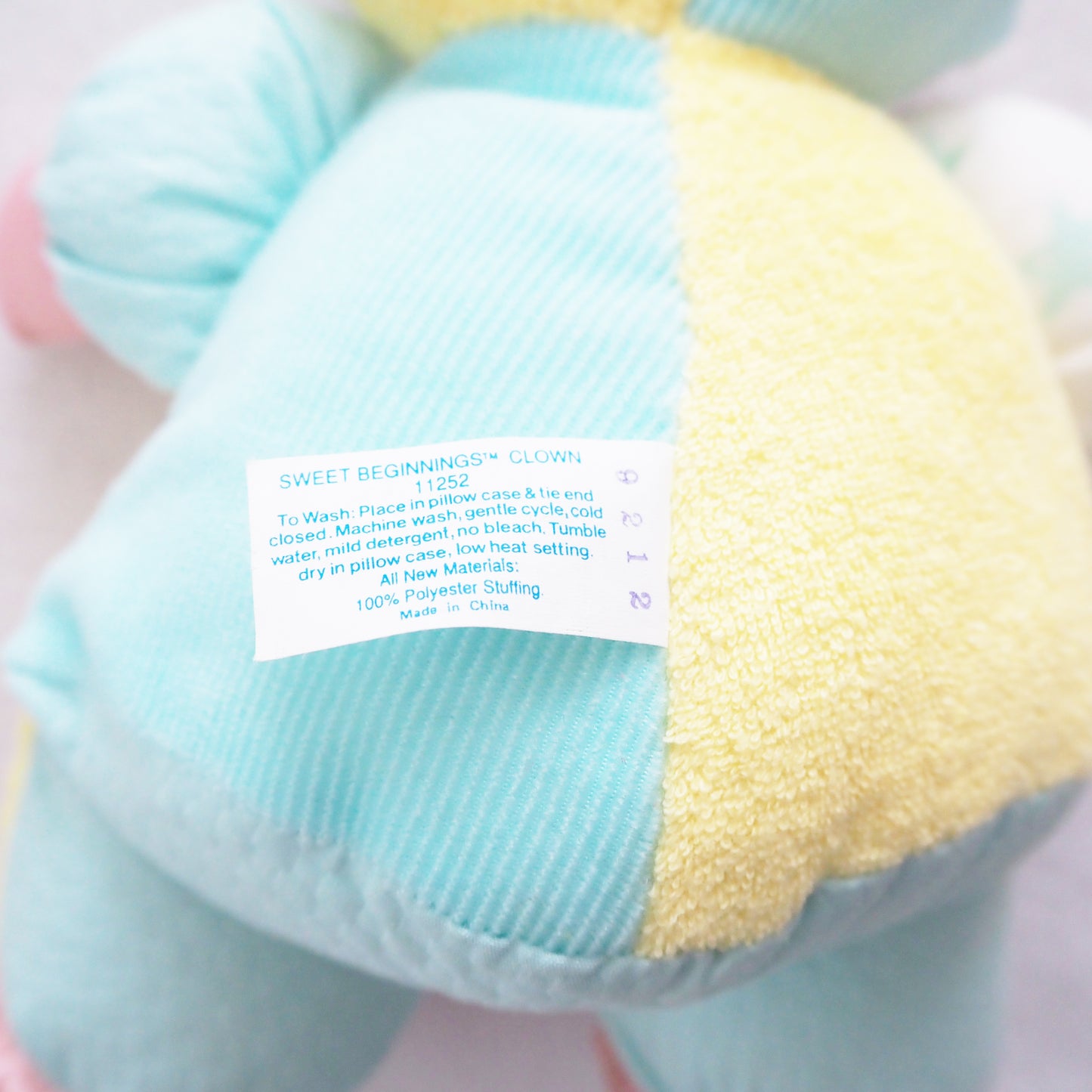 Playskool Pastel Clown Stuffed Baby - Yellow Clover Vintage Kids Clothes