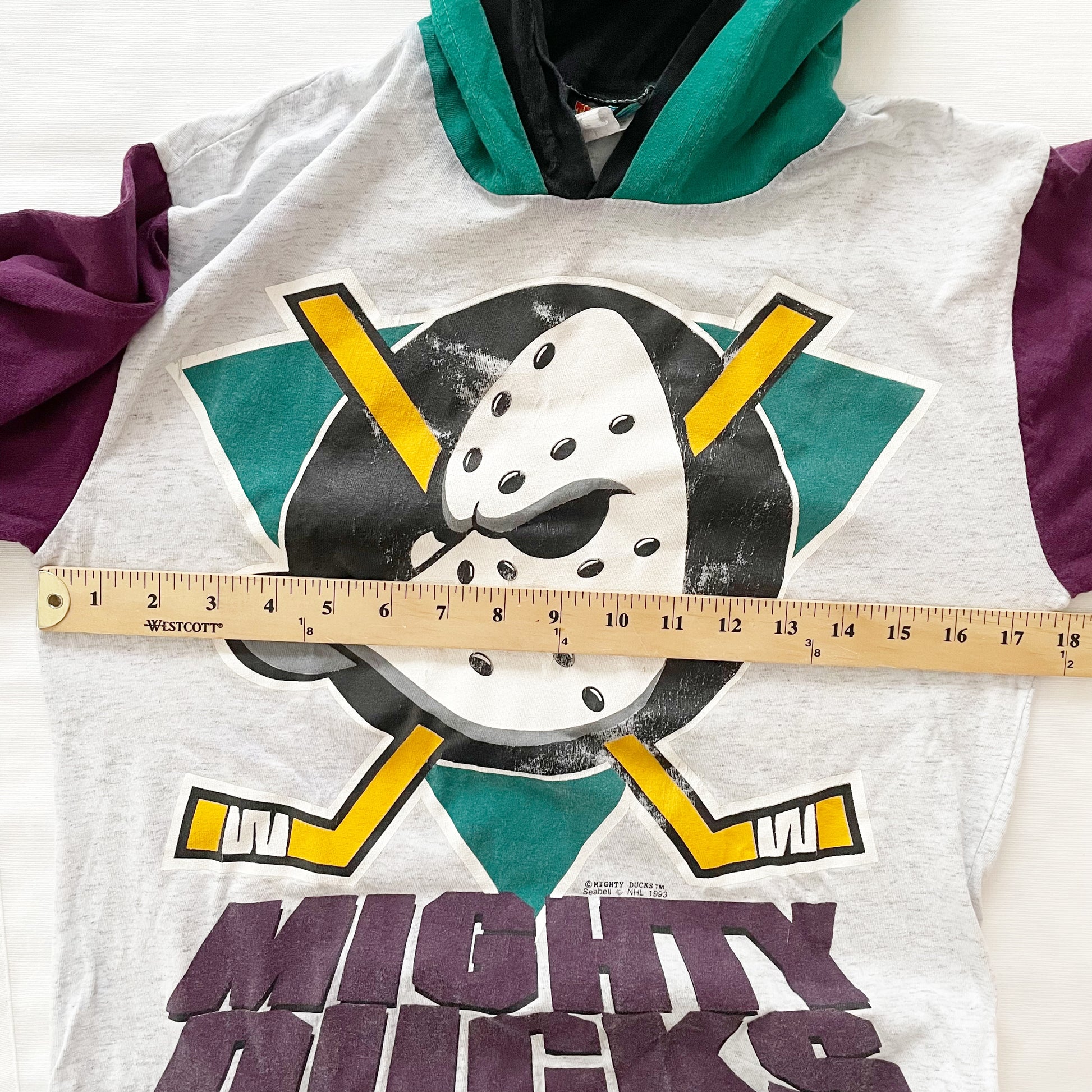 Adult Mighty Ducks Hooded Tee - Yellow Clover Vintage Kids Clothes