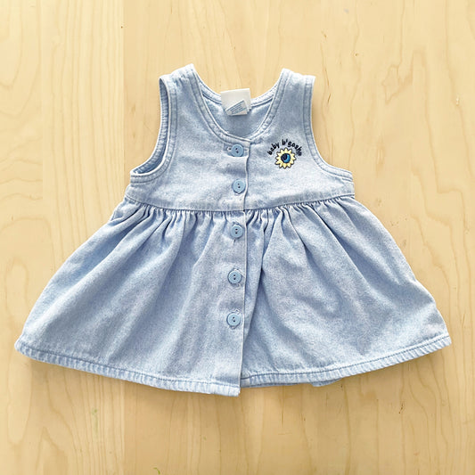 Baby B’gosh Sunflower Blue Wash Dress - Yellow Clover Vintage Kids Clothes