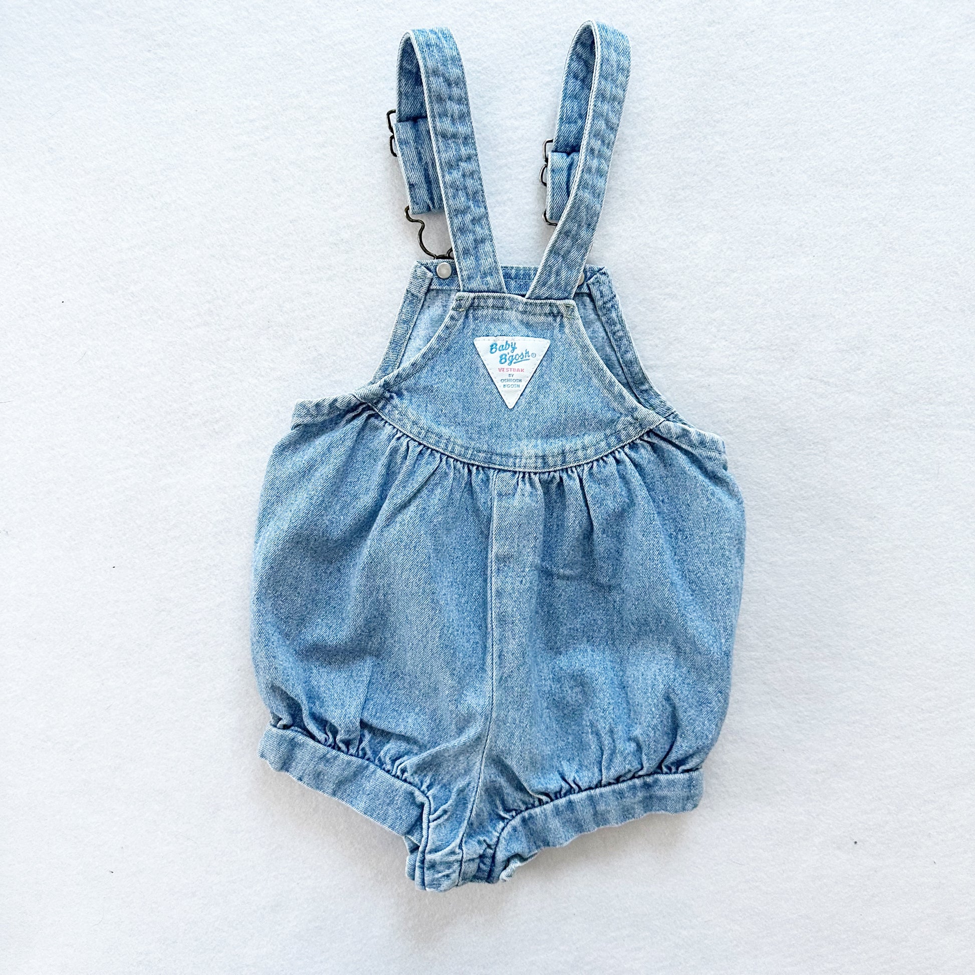 Baby B’gosh Lighter Wash Bubble Overalls - Yellow Clover Vintage Kids Clothes