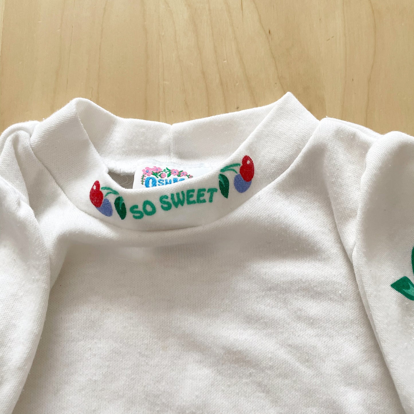 Vintage OshKosh Cherry Layering Tee - Yellow Clover Vintage Kids Clothes