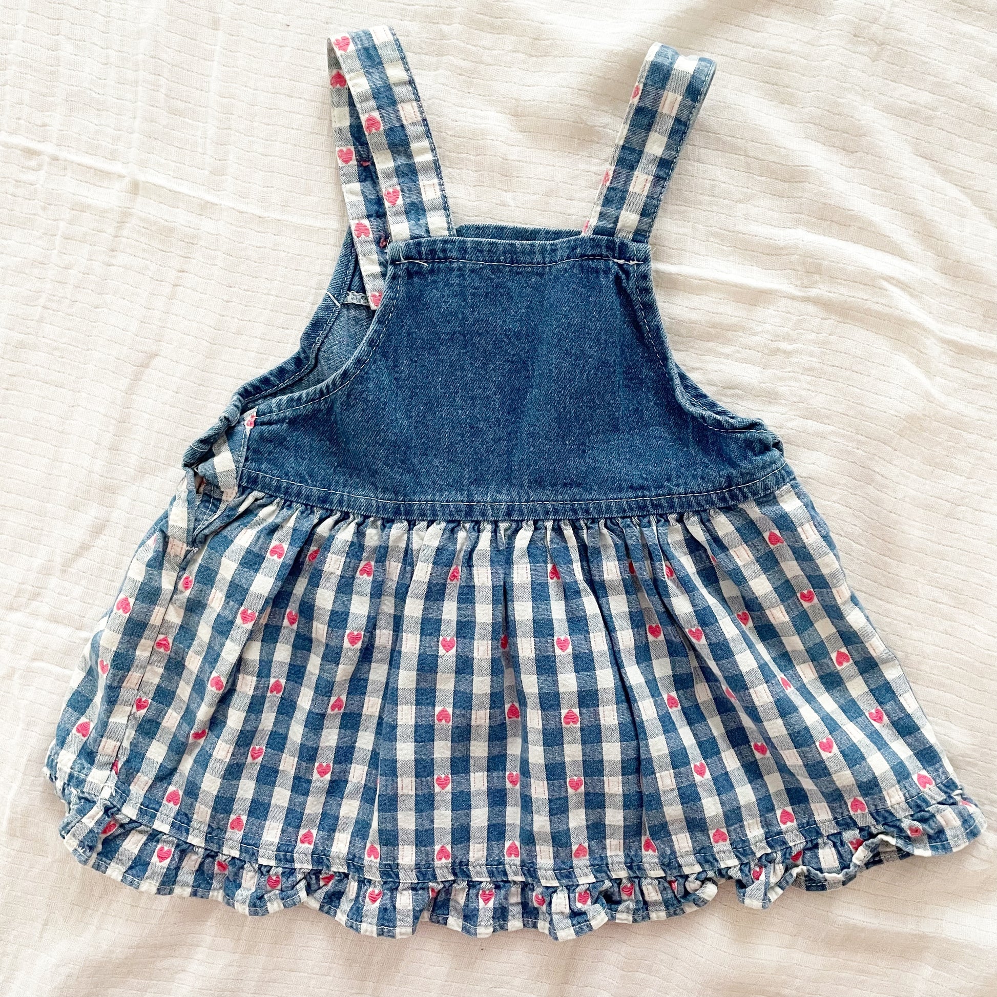 Baby B’gosh Heart Woven Gingham Skirtall - Yellow Clover Vintage Kids Clothes