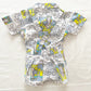 Beach Print Suspenders Shorts Set • 4T - Yellow Clover Vintage Kids Clothes