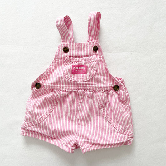 OshKosh Light Pink Hickory Stripe Bubble Shortalls