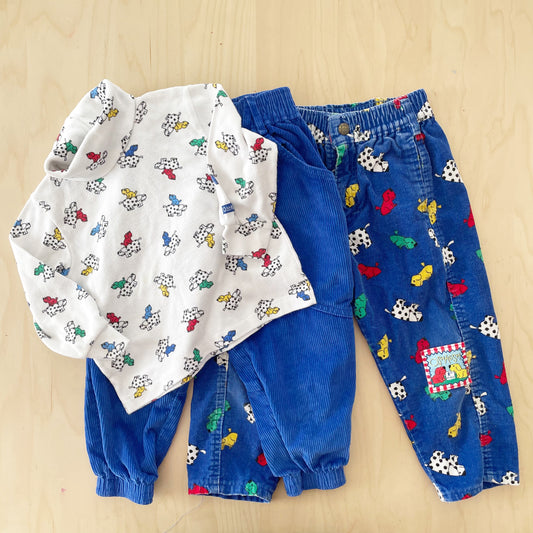 OshKosh Kennel Club Puppy Bundle Set - Yellow Clover Vintage Kids Clothes