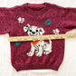 Handknit Maroon 101 Dalmatians Sweater