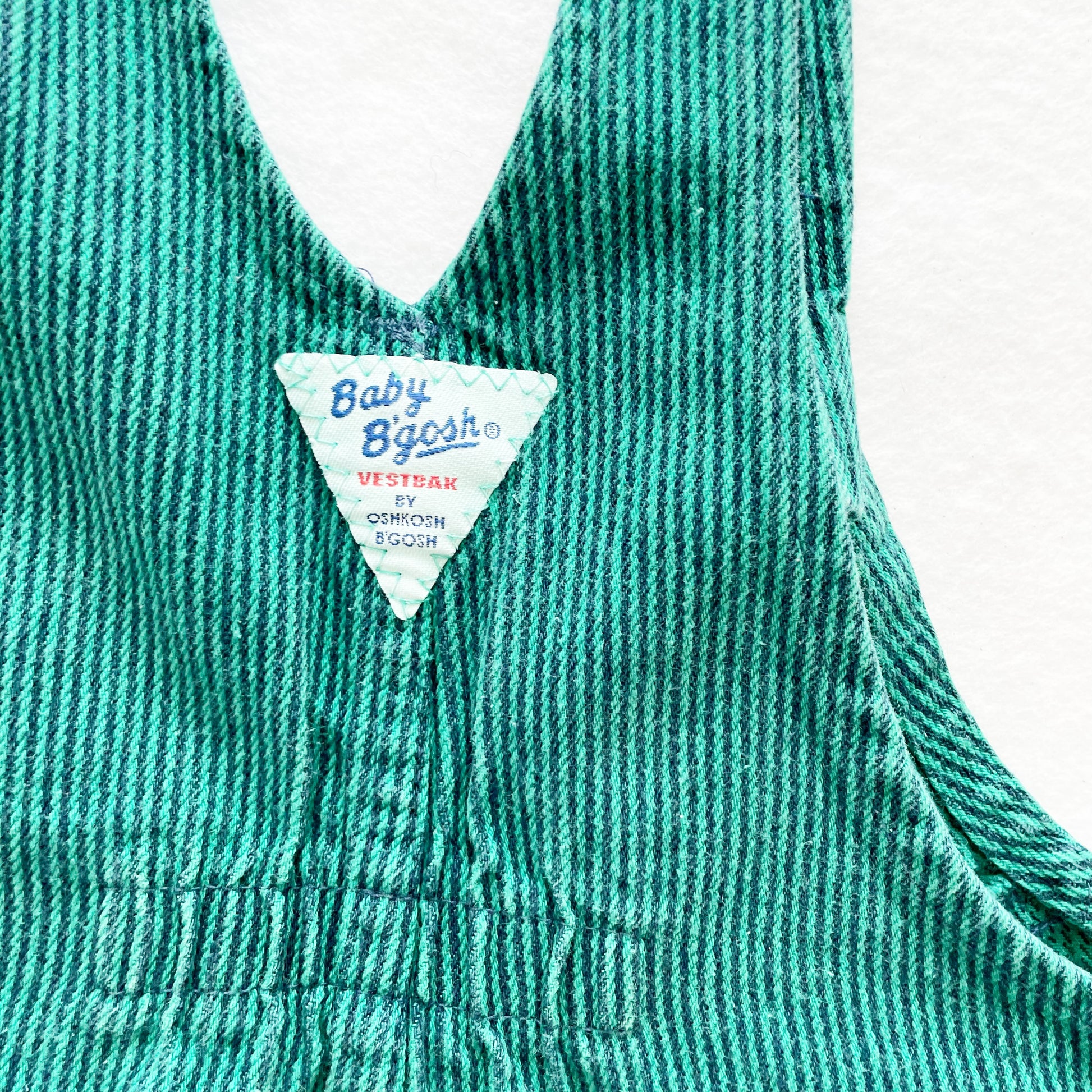 Baby B’gosh Green Stripe Bubble Overalls - Yellow Clover Vintage Kids Clothes