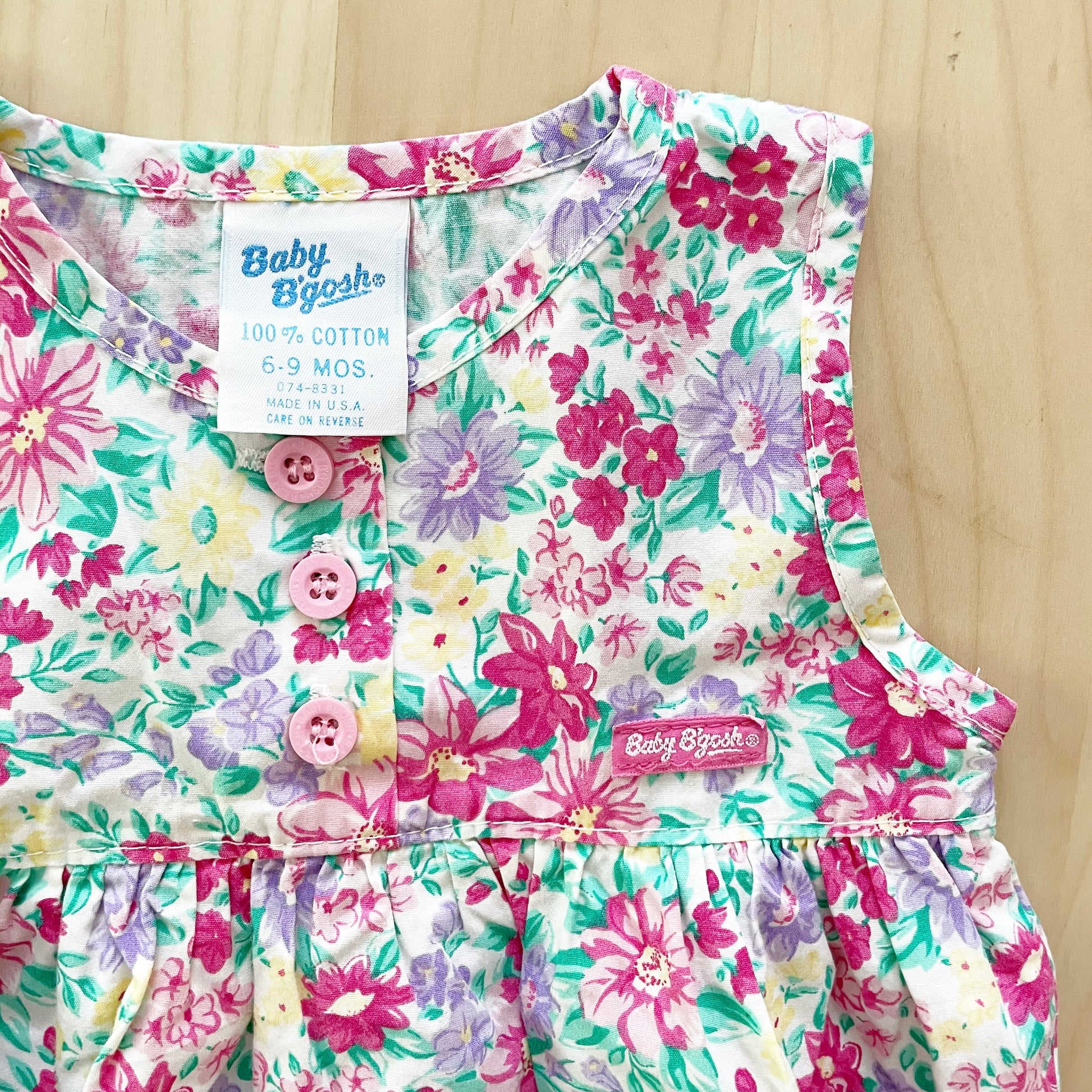 Baby B’gosh Floral Cotton Romper - Yellow Clover Vintage Kids Clothes