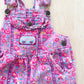 Vintage Okie Dokie Floral Cord Overalls