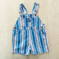 OshKosh Blue and Orange Stripe Shortalls - Yellow Clover Vintage Kids Clothes
