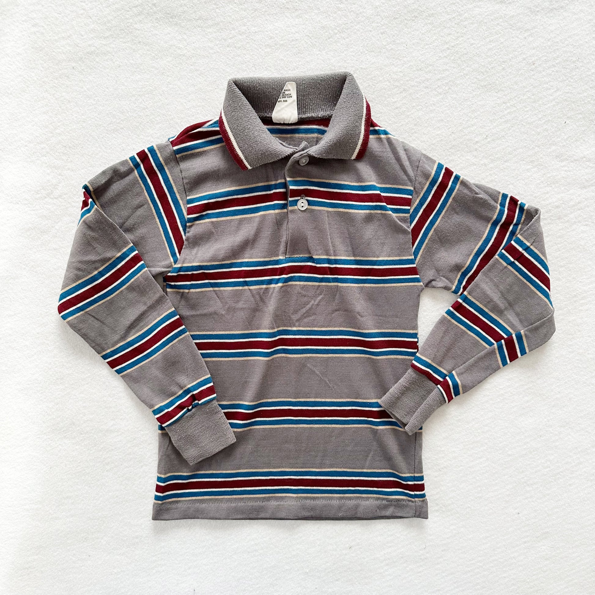 Vintage JC Penney Striped Long Sleeve Boys Polo