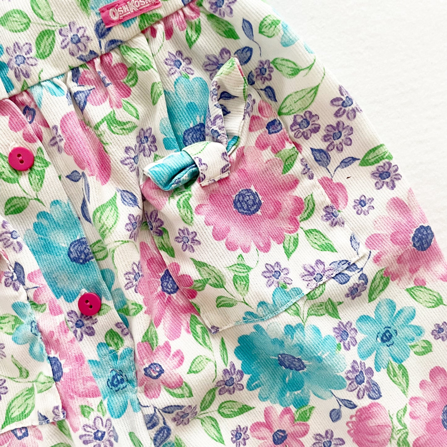 OshKosh Floral Print Jumpsuit - Yellow Clover Vintage Kids Clothes