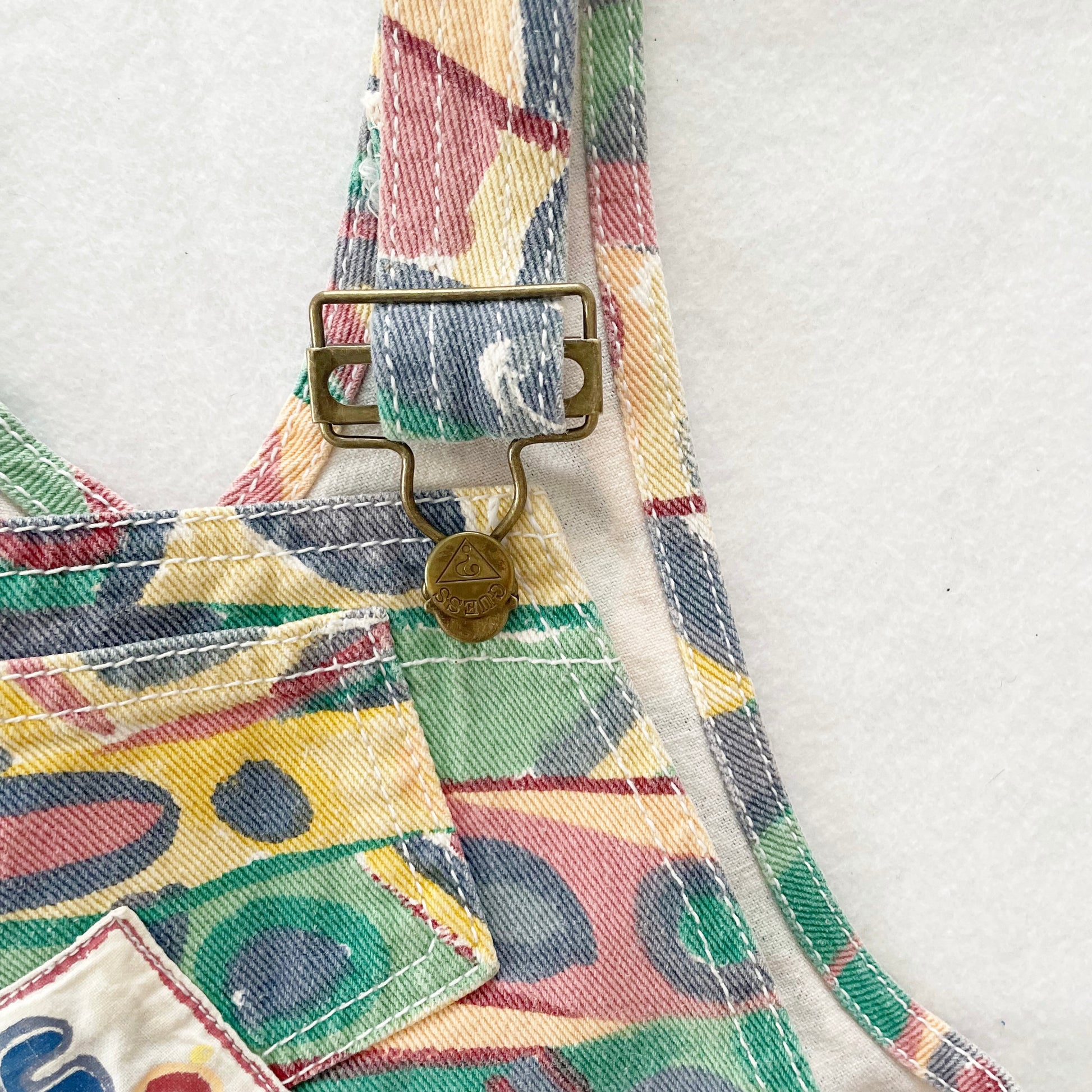 Guess Patterned Shortalls • 3y (?) - Yellow Clover Vintage Kids Clothes