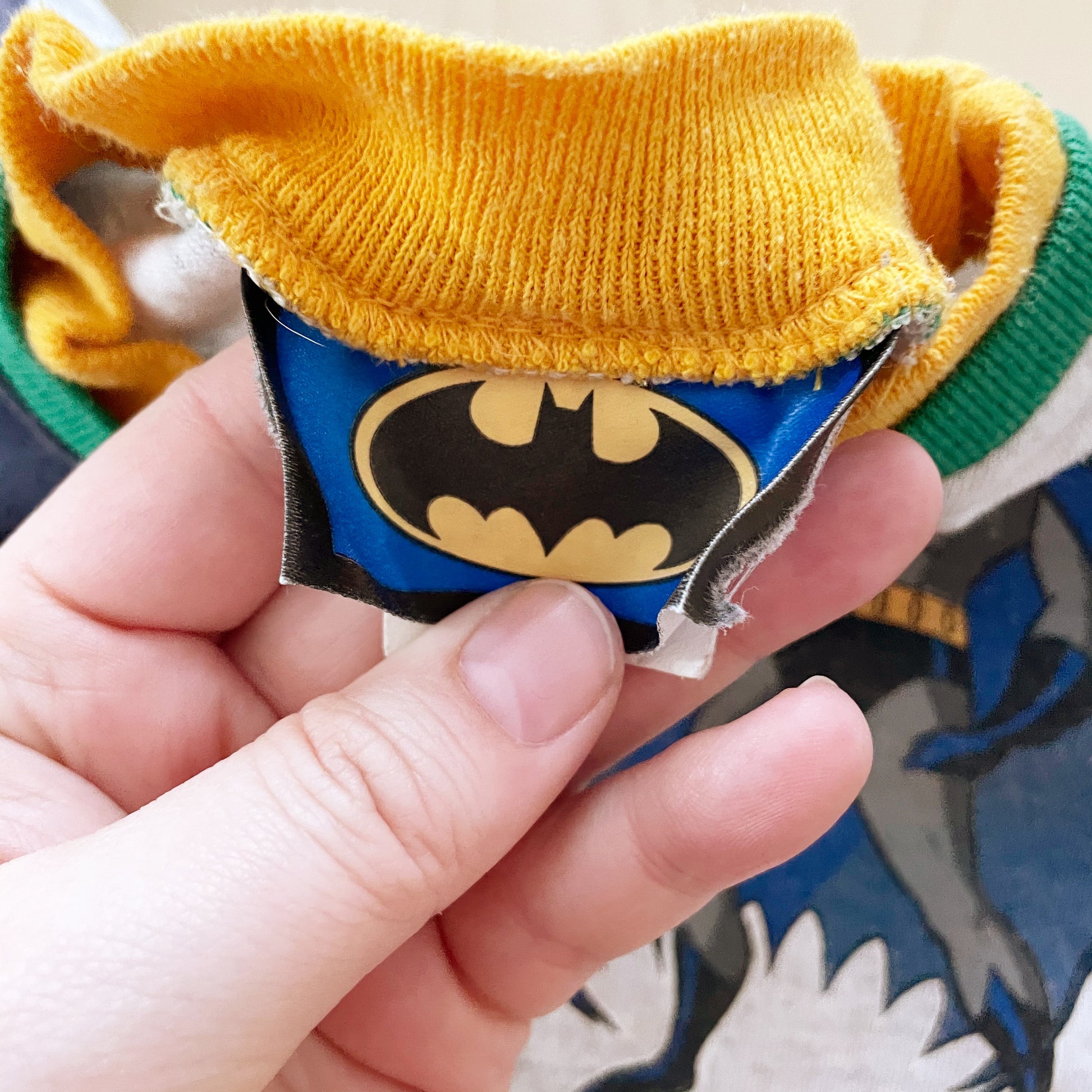 1994 Batman Colorblock Tee - Yellow Clover Vintage Kids Clothes