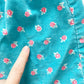 OshKosh Turquoise Floral Cord Skirtall - Yellow Clover Vintage Kids Clothes