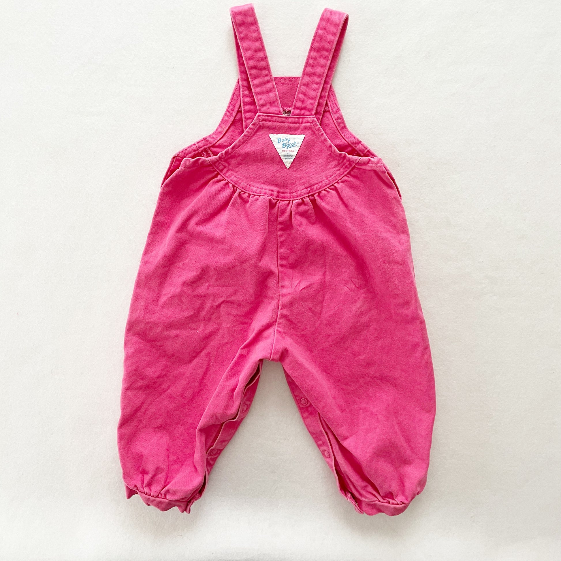 Baby B’gosh Pink Embroidered Bubble Overalls - Yellow Clover Vintage Kids Clothes